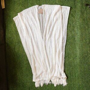 Charlotte Daniel Lace Ribbed Fringe Kimono